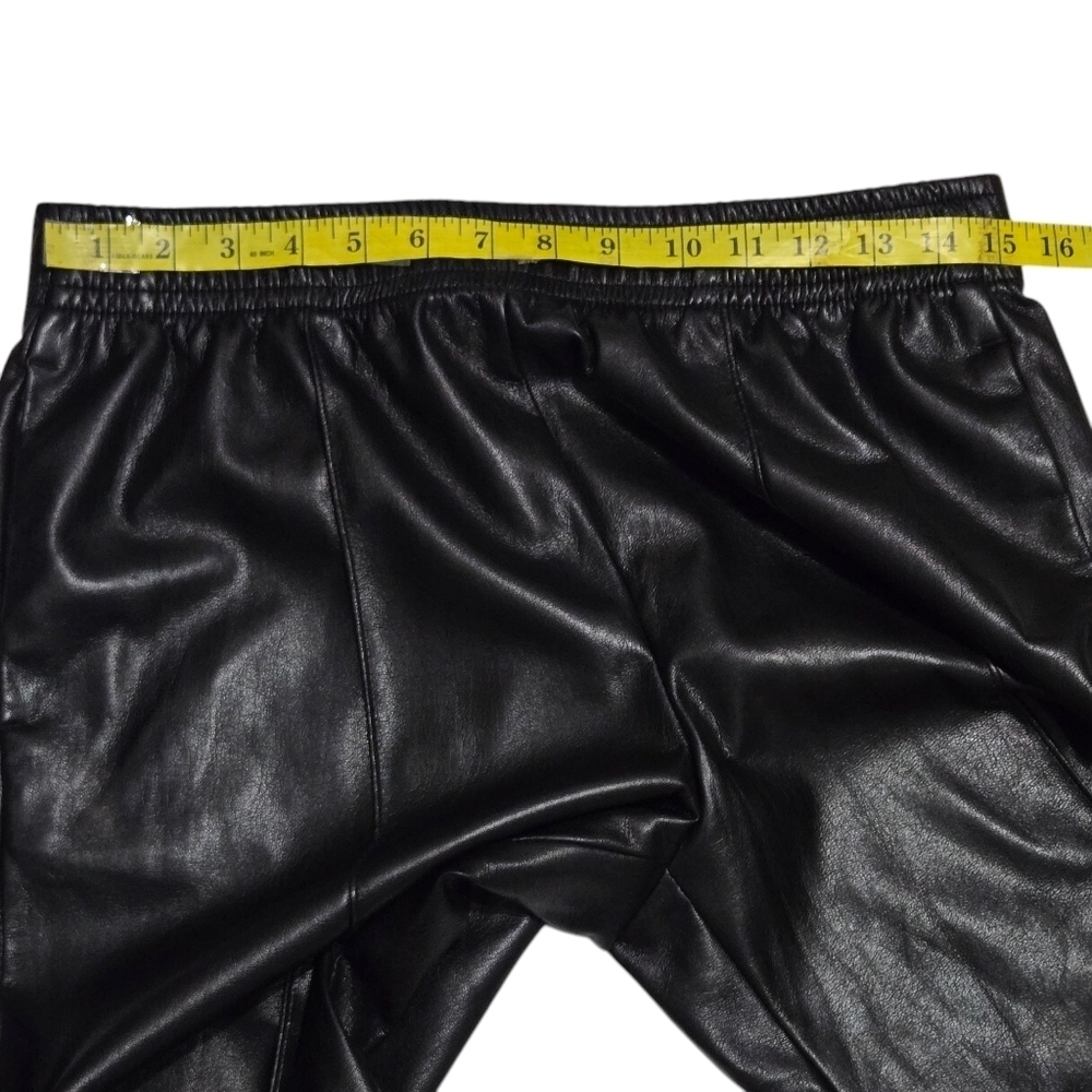 Velvet By GrahamAndSpence Black Faux Leather Wide-Leg Pants Womens Size Medium - Picture 4 of 8